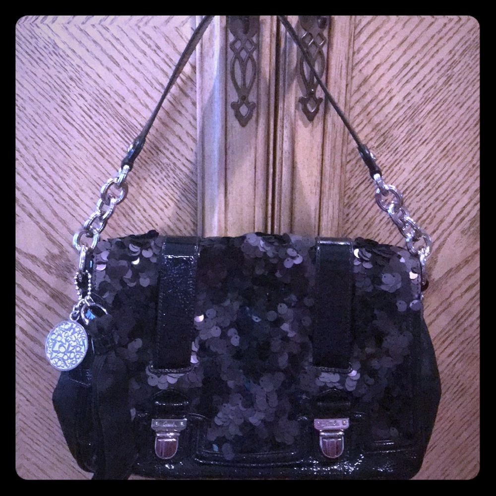 Coach Sequined and patent leather handbag